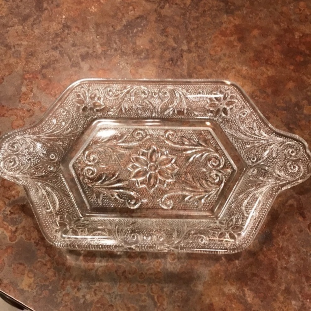 Vintage Glass  relish tray